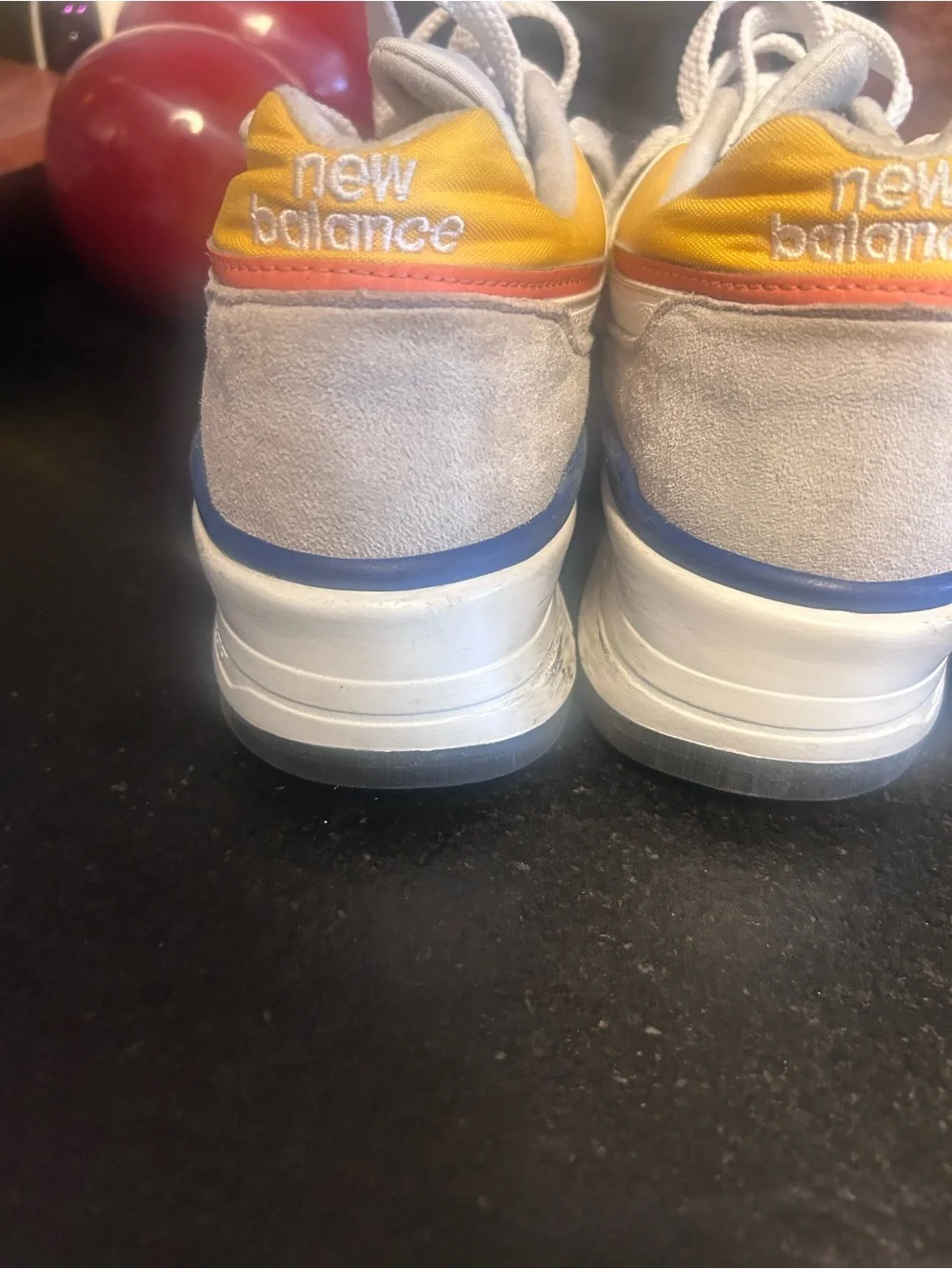 New Balance Grey, Yellow & Coral Sneakers 997 2020 Size 10